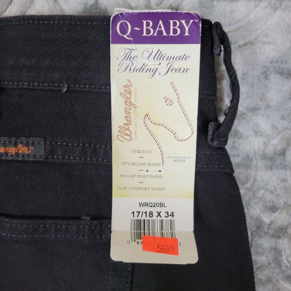 Wrangler Jeans Womens 17/18x34 Black Q Baby Stretch Bootcut Slimming Pockets New - Picture 9 of 16